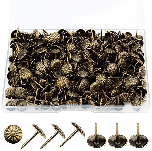 300 chiodi per tappezzeria, chiodi per tappezzeria, puntine da disegno, chiodi decorativi per decorare divani, porte e altri mobili, 11 x 17 mm (patina verde)