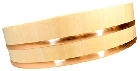 KELUNIS Wooden Hangiri Sushi Rice Mixing Bowl, Japanese Sushi Oke Rice Barrel with Copper Bands for Home Kitchen Sushi Restaurant,72cm/28.3in