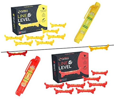 'BUBBLE LEVELS' - 7X Pocket Bubble Level for Builders Line | Hanging String Bubble Level Set for Building Trades, Engineering, Surveying, Metalworking Landscaping or Construction (Yellow)