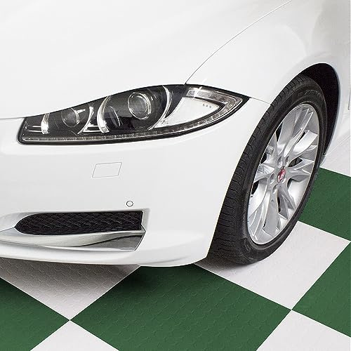 SOGI PAV-02-VE Kit piastrelle in PVC per pavimento officina, garage - 50x50 cm - 1 mq - 10 mq - 50 mq - 100 mq - colore verde (10 mq = 40 piastrelle)