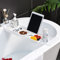Expandable Drain Bath Shelf Caddy Tray, Multifunctional Plastic Bathtub Tray Bathroom Organizer Simple Stylish Bathtub Storage Rack for Candle Towel, Book, Wine, Phone, Shower (White)