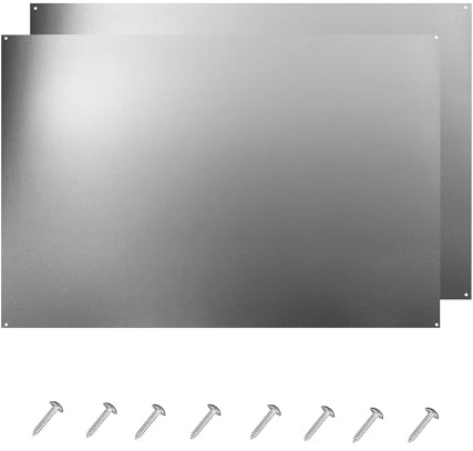 24 x 30-inch Reversible Stainless Steel Backsplash for Kitchen wall，Splatter Guard and Cooking Shield， Range Hood Accessories to Keep Kitchen Clean， Four Pre Drilled Holes for Easy Installation