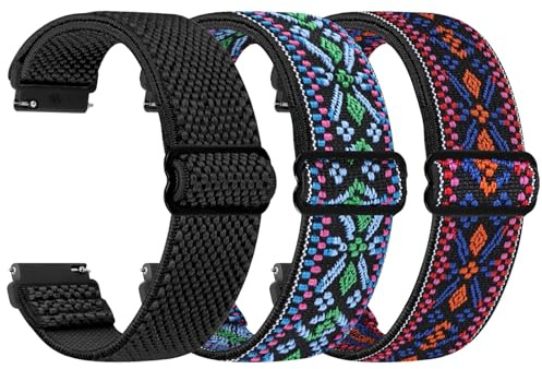 TumpCez Elastische Uhrenarmbänder,16mm 18mm 19mm 20mm 22mm 24mm Schnellverschluss Nylon Armband Verstellbare Aatmungsaktive Sportbänder Ersatzarmband für Herren Damen