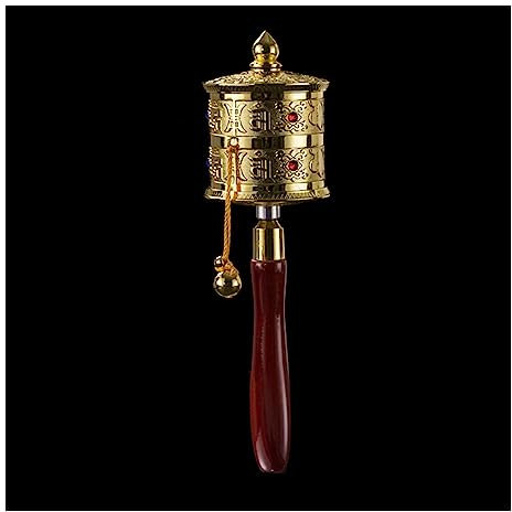UNbit Roue de prière à Main avec Roue de prière tibétaine, Roue de prière Bouddhiste Faite à la Main, Collection Religieuse, ondulant, Roue de prière Bouddhiste tibétaine Prière