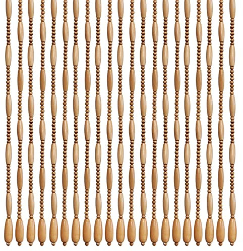TürPerlenvorhan Curtains Fliegenvorhang, Holzperlenvorhang Bambus Tliegenschutz Trenn Tür,Türvorhang Insektenschutz Handarbeit Hängender Dekoration Pane Perlen Vorhang für Wohnzimmer ( Color : Natural