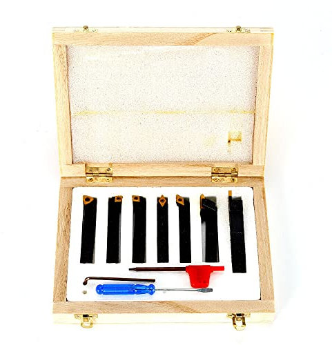 Drehstahl Satz, 8X8mm 7 Tlg Drehmeißel Set Drehstahl Klemmhalter Bohrstange Wendeschneidplatte Mit Wendeplatte Drehstahl