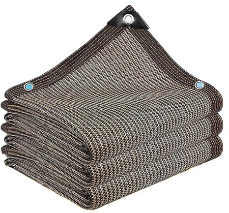 Toldo para jardín, red de vela con ojales, multifuncional, rectangular, de malla, transpirable, para jardín, pérgola, plantas, balcón, patio, marrón, 5 x 7 m
