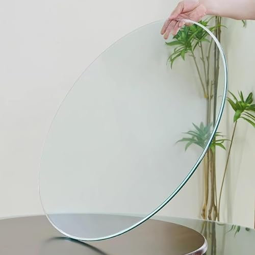 HJXGQJM Tischplatte Aus Gehärtetem Glas Rund，Tempered Glass DIY Table，Outdoor Glastisch Einfach Zu Säubern, Multiplex Platte Glasplatte Tischplatte Rund，Polierte Kanten(38CM(15INCH))