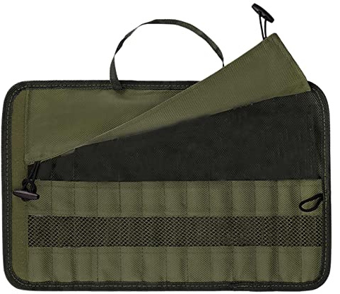 Lueear Cutlery Storage Bag, Multi-Function Camping Utensil Holder, Roll Up Cutlery Pouch for Home Kitchen Travel Camping
