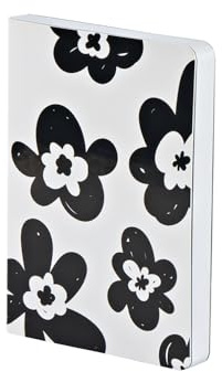 Nuuna Notizbuch A6 Bébé Sucré S - Fleurs d'hiver, vegan weiß | Dotted Journal | 2.5 mm Mini-Punktraster Grau | 176 nummerierte Seiten | 120 g Premium-Papier | made in Germany