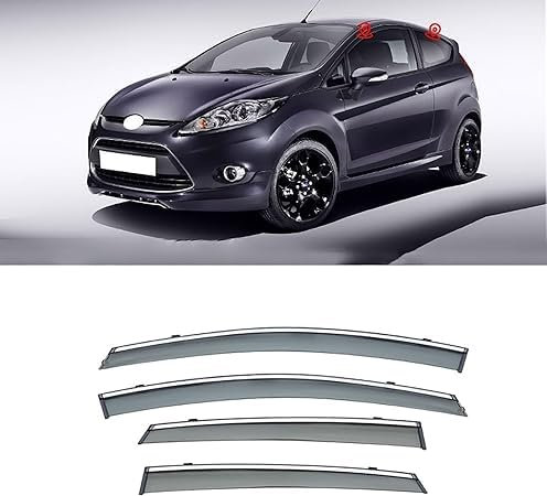 KNHCX Auto Windabweiser für Ford Fiesta 2009-2016 HB,Hochwertiges Acryl Windabweisern Regenabweiser Vorne Hinten Autofenster Visier Tür Rauchabweiser Langlebig & Robust Wachen Abdeckung Zubehör