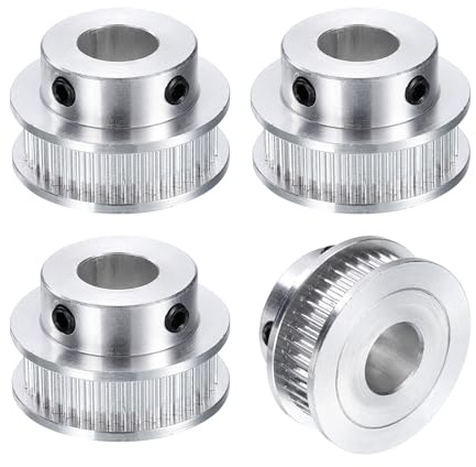 sourcing map GT-2 40T Riemenscheibe, Synchronrad, 10 mm Bohrung, Aluminium-Zahnriemenscheibe, 40 Zähne, passend für Breite 6 mm, Zahnriemen für 3D-Drucker, CNC-Maschinen, 4 Stück