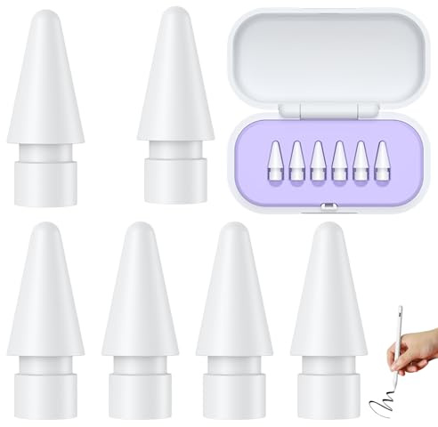 BEKKLPOU 6 Stylus Pen Spitzen, Ersatzspitzen Hochempfindlicher Spitze Hochempfindliche Pencil Tips Verschleißfest (Lila)