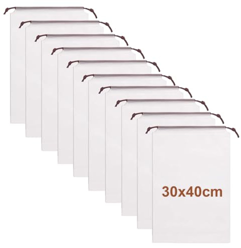 30x40cm Schuhbeutel mit Zugband Reise Schuhtaschen Schuhsack PE Reisen Gadgets Travel Essentials Koffer Organizer Schuhe Wasserdicht Reisetasche Flugzeug Reiseutensilien Zubehör Urlaub-10 Stück