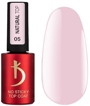 K Professional No Wipe Top Coat Gel - Natural Top Coat Milky Beige Gel Polish UV LED Soak Off - Smalto Semipermanente - Smalti per unghie lunga durata 7 ml