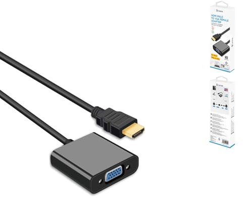 Zarivy Cable adaptador HDMI macho a VGA hembra - negro, resolución Full HD, compatible con monitores y proyectores, ideal para presentaciones y entretenimiento.