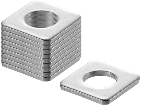 QUARKZMAN 50Pcs Piastre Quadrate 5/8 per Bullone 5/16, Piastre di Supporto Piatte in Acciaio Inossidabile 304 Spaziatore Guarnizione per Riparazioni, Costruzioni all'Aperto(Spessore 0.08)
