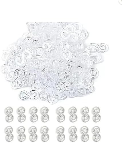 1000 ganci per braccialetti in gomma trasparente, ganci per bracciali, kit di ricarica, clip a S, connettori in plastica, chiusure a clip per fai da te, accessori per collane, accessori per tessitura