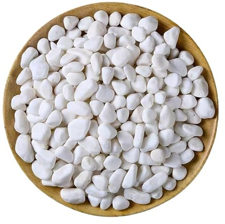 ZUGLQYSX 150/200/500g Small White Stone Fish Tank Cobblestone Decorative Mineral Stone Aquarium Garden Pebbles Decor Accessories For Plant Pot Aquarium(500g)