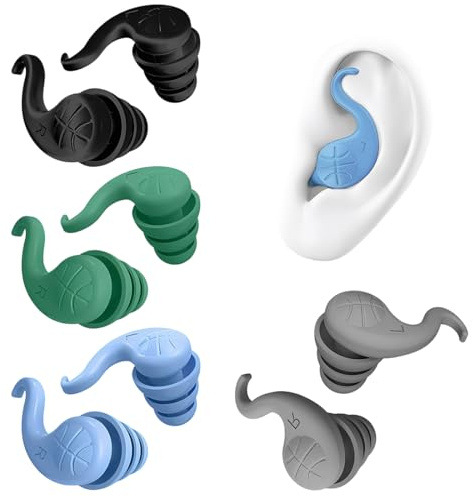 DIFLAX 4 Pièces Bouchon d'Oreille de Natation Piscine Enfant (4-13 Ans), Bouchon Oreil Piscine Silicone Réutilisables et Imperméables, Protection Oreille Piscine, Pour la Douche, la Natation, le Surf