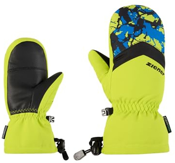 Ziener Lettero-Z - Guanti da sci per bambini, per sport invernali, impermeabili, traspiranti, colore lime, 4