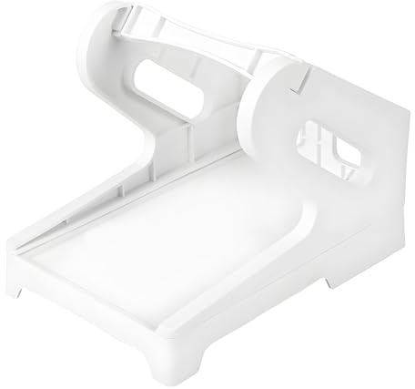 Label Holder, Thermal Shipping Label Holder, Label Dispenser Label Stand Desktop Printer Holder for Thermal Label Roll Fanfold Labels(White)