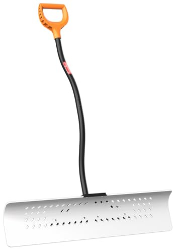 36 Heavy Duty Snow Pusher, Extra Wide Snow Shovel for Driveway, Sidewalk, Patio, Deck & Doorway Snow Removal, Ergonomic Back Saver Snow Plow with Steel Blade, Non-Slip Grip Handle
