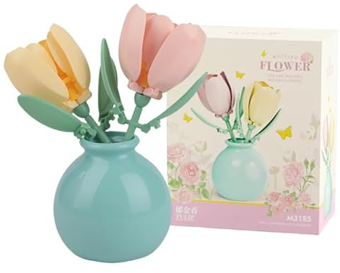 Flower Building Blocks Set – Mini Botanical Plants Model Kit for Adults, Home Decor Flowers Display, Creative Gift for Kids, Girls & Women for Christmas, Valentine’s Day & Birthdays