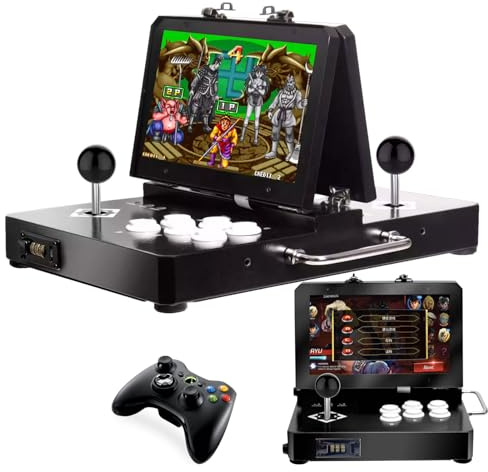 Console Arcade Classica con 23000 Giochi, Mini Console Arcade Retro da 14 Pollici con Doppio Schermo X2, Controller di Gioco Incluso, Corpo in Metallo, Design con Blocco Password per Adulti e Bambini