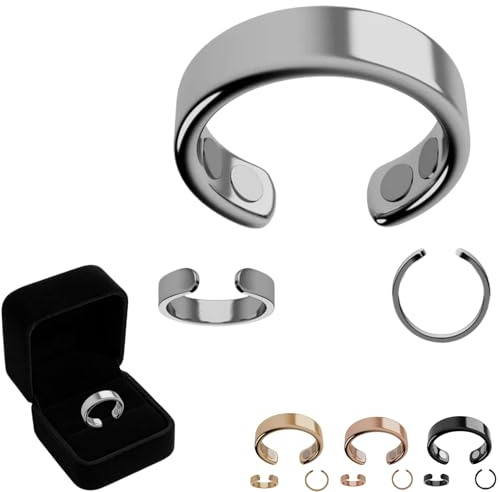 Neovolta VitalRing –Der Magnetfeldtherapie-Ring zur Unterstützung bei Ängsten & für verbesserte Schlafqualität.Ideal als unsichtbarer Alltagsbegleiter im Beruf,auf Reisen oder in stressigen (Silber)