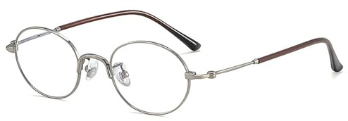 ALKAHE Metall Brillengestell für Damen Herren Klein Rund Brille ohne Stärke Leichte Titan Dünner Rahmen Schwarz Rahmen