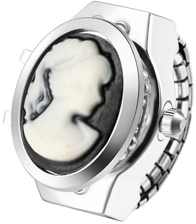 Avaner Ringuhr Damen Elastisches Armband: Moderne Fingeruhr Arabischen Ziffern Frauenuhr Analog Quarzuhr Geschenk für Frauen Perfekt für Arbeit Freizeit