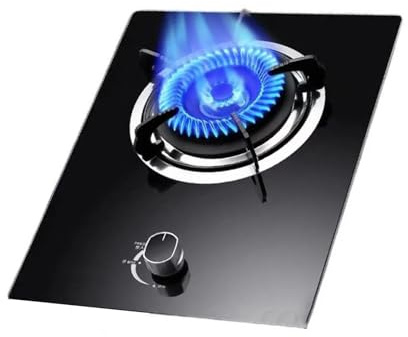 Fornello A Gas Da 43 Cm 1 Bruciatore, A GPL/Gas Naturale 4,5 KW, Portapentola In Ghisa In Vetro Temperato, Con Protezione Guasto Della Fiamma, For Casa Campeggio(NG)