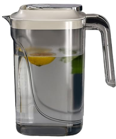 Botella de leche de vidrio – Jarra reutilizable, tapa hermética de rosca resistente, recipiente de bebidas duradero, jarra de vidrio transparente | 2 dispensadoras para jugo, agua, café