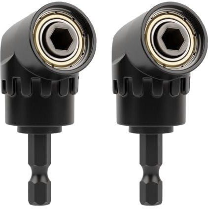 2PCS Tournevis Porte-Adaptateur 105°, Perceuse d'angle droit pour Tournevis Électrique Sans Fil, Renvoie d Angle pour Visseuse avec Porte Embout Magnétique, Adaptateur Embout Visseuse à Choc
