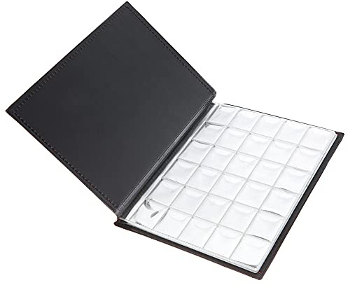 Domary Album Portaoggetti per Collezionisti con 250 Tasche e 10 Pagine, con Pagine in PVC Super Trasparenti per Gettoni, Medaglioni, Cappellini e distintivi. (Rosso)