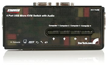 StarTech 4-Port USB VGA KVM Switch 2048x1536 Cables and Audio (SV411KUSB)
