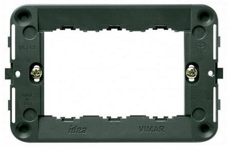 VIMAR IDEA SUPPORTO 3 POSTI INTERRUTTORE DEVIATORE PRESA COMANDO LUCE SERIE NERA