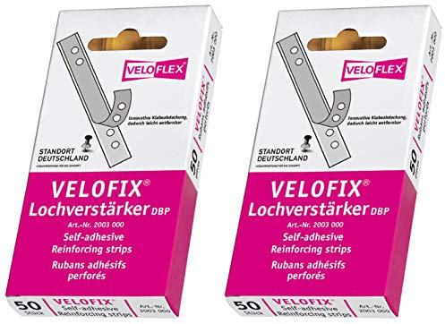 Veloflex 2003000, Velofix Loch-Verstärker (DBP) 105 x 15 mm, selbstklebend, 50 Stück.