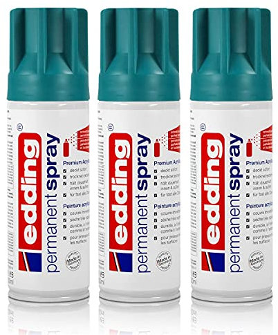 3x edding Permanent Spray petrol matt 200 ml Premium Acryllack Spraydose