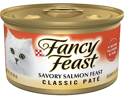 Purina Fancy Feast Salmon Feast Classic Grain Free Wet Cat Food Pate - (Pack of 24) 3 oz. Cans