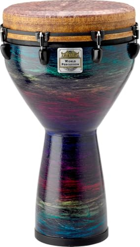 Remo World Percussion Djembe Infinity Mondo - Acousticon Kessel - Mondo Skyndeep Natural Fell - Farbe: Eco Grain Multicor - 14 - DJ-0114-22-SN014