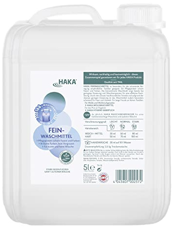 HAKA Feinwaschmittel flüssig, für Feines & Seide, 5 L (166 WL), Faserschutz