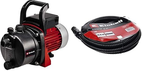 Einhell Pompe d’arrosage de surface GC-GP 6538 (650 W, Câble d‘alimentation 1,4 m, Corps en PVC, Bouchon de purge, Interrupteur marche/arrêt) + Kit d'aspiration 4m
