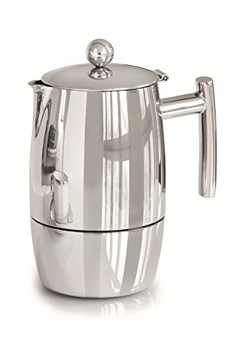 Karl Weis Espressokocher Premium für 3-4 Tassen aus Edelstahl, Geeignet für Elektro, Gas, Ceranfeld und Induktionsherde, 150ml, 16983