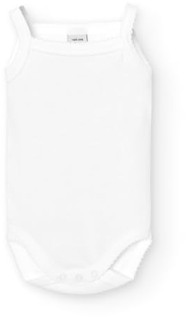 BABIDU Tirante Fino Canale Algodón 100%, Body Bebé Recién Nacido y Prematuros, Tejido Suave Hipoalergénico Camiseta, Blanco, 24 Meses para Bebés