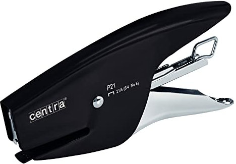 Esselte Centra Heftgerät P21, kompatibel mit Heftklammern 21/4 mm, Schwarz, 626151