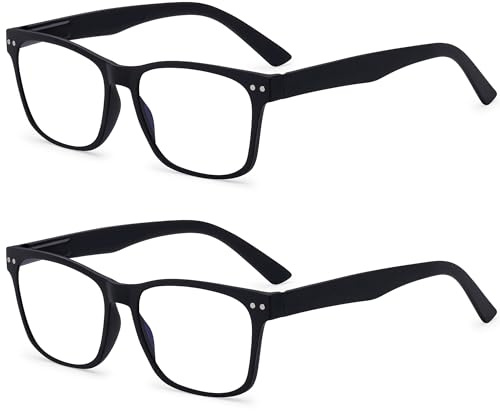 Wise Eyewear 2er Pack Bulk Multi Focus 3 Power Progressive Lesebrille – No Line (2er Pack Schwarz, 1.00)