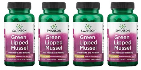 Swanson Green Lipped Mussel (Freeze-Dried) (60 Capsules, 4 Pack)