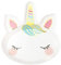 Talking Tables Paquete de 8 Platos de Papel en Forma de Cara de Unicornio con Detalles Dorados - Fiesta Infantil y Decoración Temática Mágica Tamaño: 23cm